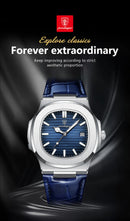 Relógio POEDAGAR Masculino Quadrado de Luxo pulseira de couro