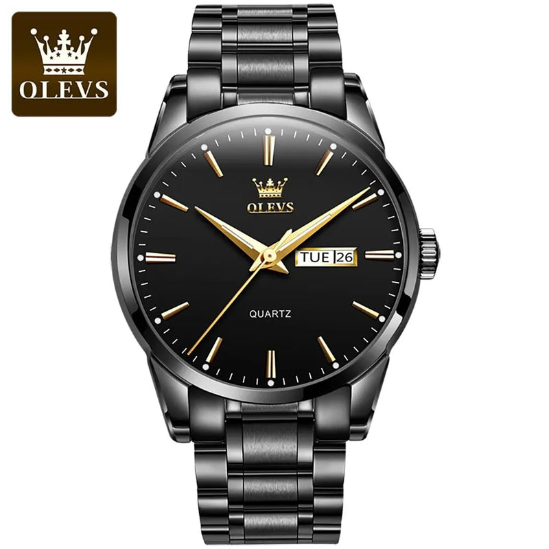 Relógio OLEVS Classic Gold  Luxo de Alta Qualidade  À Prova D'Água em Aço Inoxidável de Quartzo