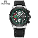 Relógios NAVIFORCE de luxo com pulseira de couro