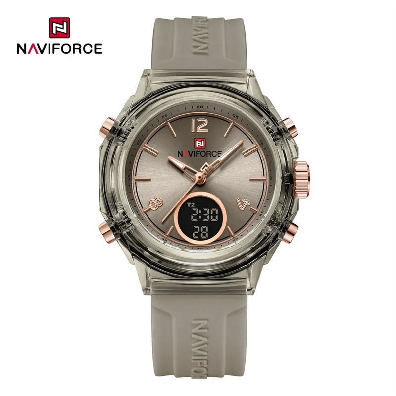 Relógio NAVIFORCE Led de Quartzo À Prova D 'Água pulseira de Silicone