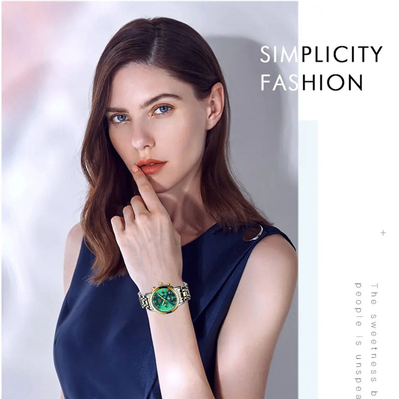 Relógio Lige Feminino pulseira de aço à prova d água