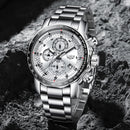 Relógio LIGE de luxo em aço inoxidável quartzo