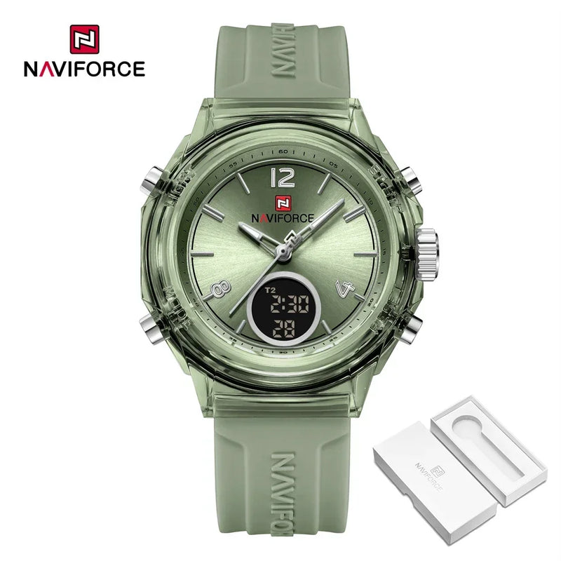 Relógio NAVIFORCE Led de Quartzo À Prova D 'Água pulseira de Silicone