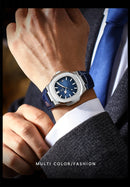 Relógio POEDAGAR Masculino Quadrado de Luxo pulseira de couro