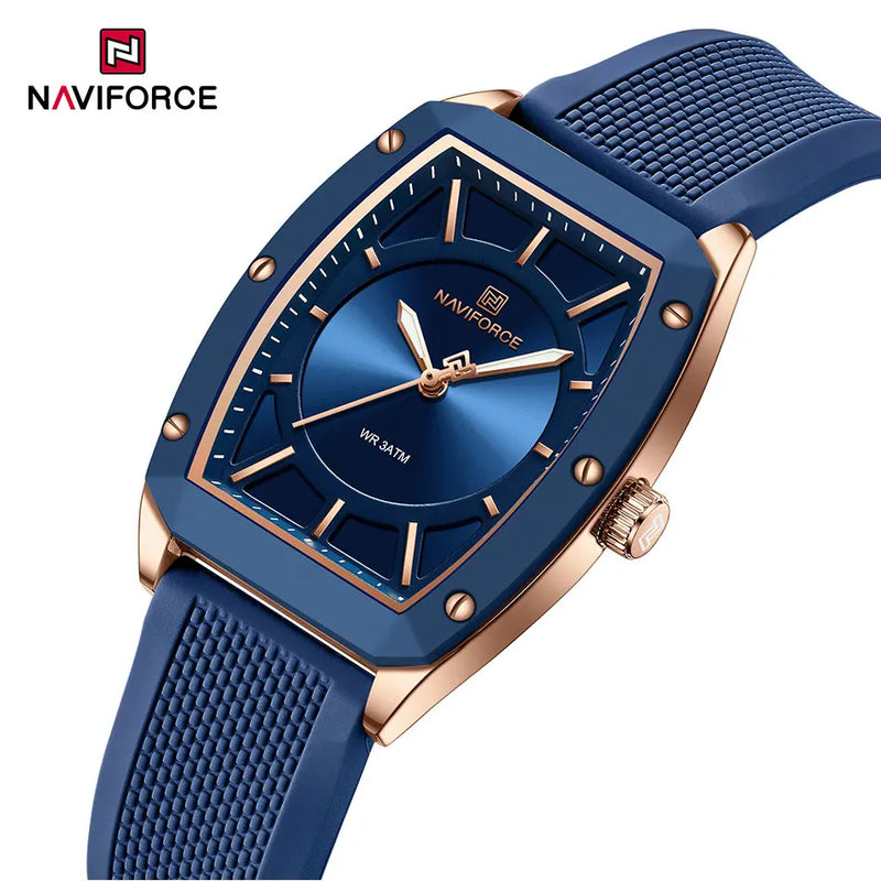 Naviforce relógio de quartzo  modelo de luxo digital feminino pulseira de silicone