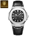 Relógio POEDAGAR Masculino Quadrado de Luxo pulseira de couro