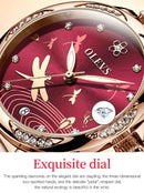 Relógio Olevs  automático de luxo, pulseira de cerâmica, à prova d'água, luminoso, design de libélula, feminino