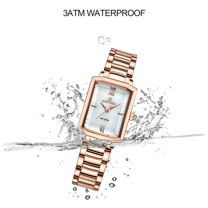 Naviforce relógio feminino luxo premium de quartzo