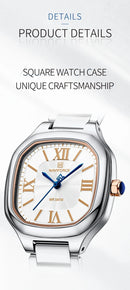 Relógio feminino NAVIFORCE luxo  de quartzo à prova d'água com pulseira de aço inoxidável