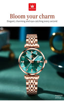 OLEVS Relógio Feminino Marca de Luxo, Elegante em Ouro Rosa