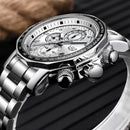 Relógio LIGE de luxo em aço inoxidável quartzo