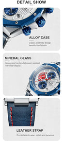 Relógios NAVIFORCE de luxo com pulseira de couro