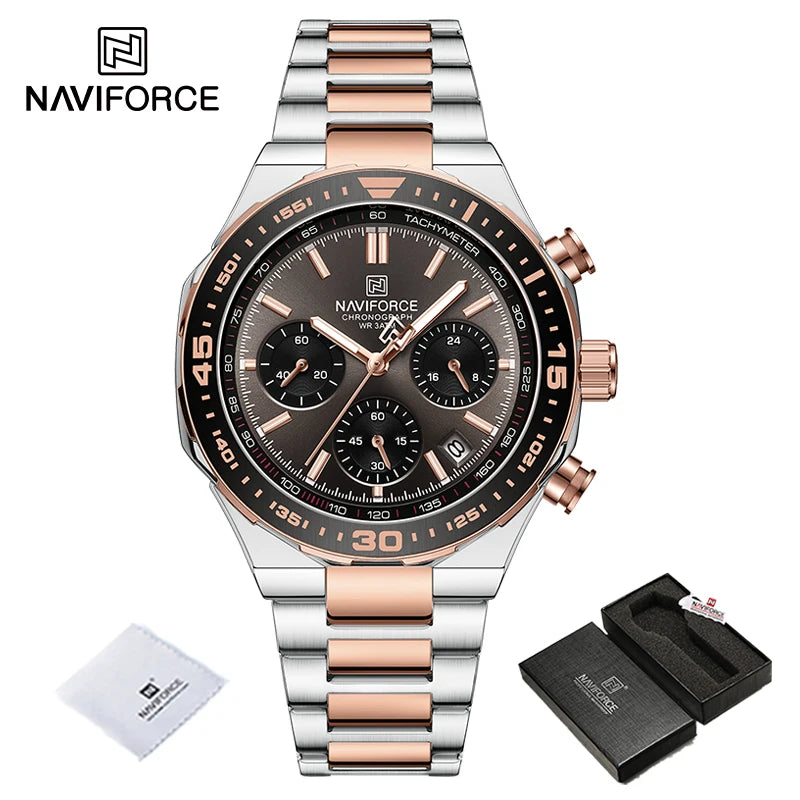Relógio de Pulso À Prova D 'Água NAVIFORCE Multifunções Masculino  de Luxo