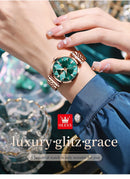 OLEVS Relógio Feminino Marca de Luxo, Elegante em Ouro Rosa