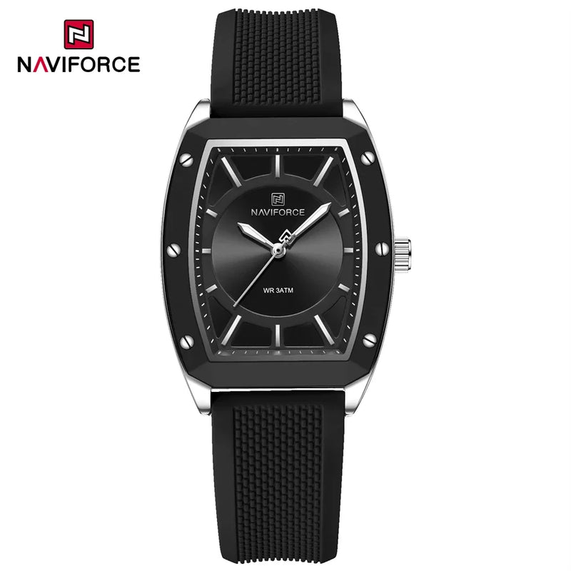 Naviforce relógio de quartzo  modelo de luxo digital feminino pulseira de silicone