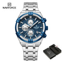 Relógio Naviforce modelo superior luxo pulseira de aço inoxidável e quartzo
