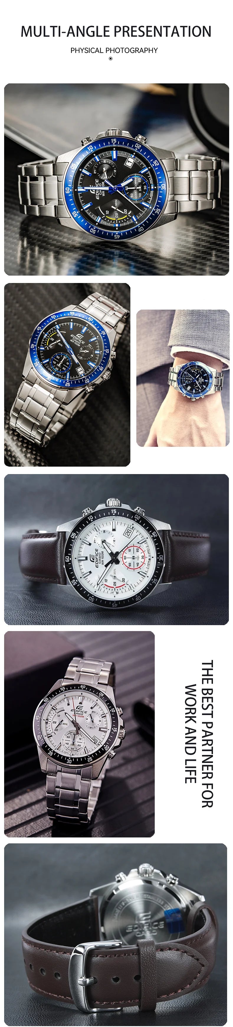 Relógio Casio com Cronógrafo em Aço Inoxidável Multifuncional