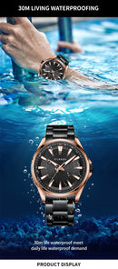 Relógio CURREN Clássico de Quartzo em Aço Inoxidável