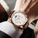 Relógios LIGE marca super de luxo de couro