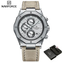 Relógios NAVIFORCE de luxo com pulseira de couro