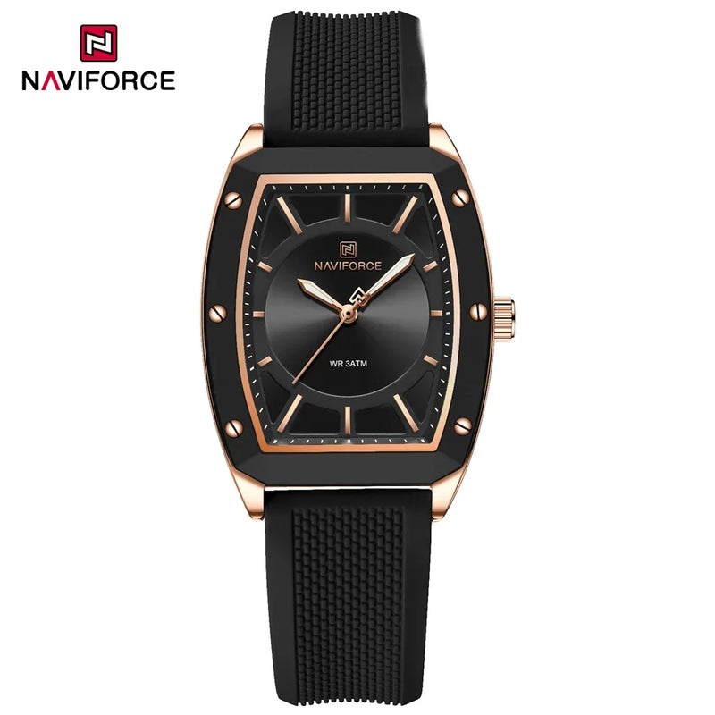 Naviforce relógio de quartzo  modelo de luxo digital feminino pulseira de silicone