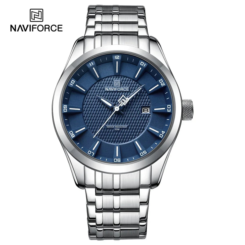 Relógio Naviforce premium pulseira de aço inoxidável