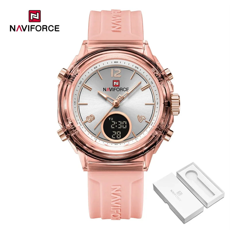 Relógio NAVIFORCE Led de Quartzo À Prova D 'Água pulseira de Silicone