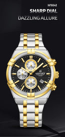 Relógio Naviforce modelo superior luxo pulseira de aço inoxidável e quartzo