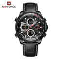 Relógios NAVIFORCE  Pulseira de Couro Verde À Prova D 'Água função Data do dia Display