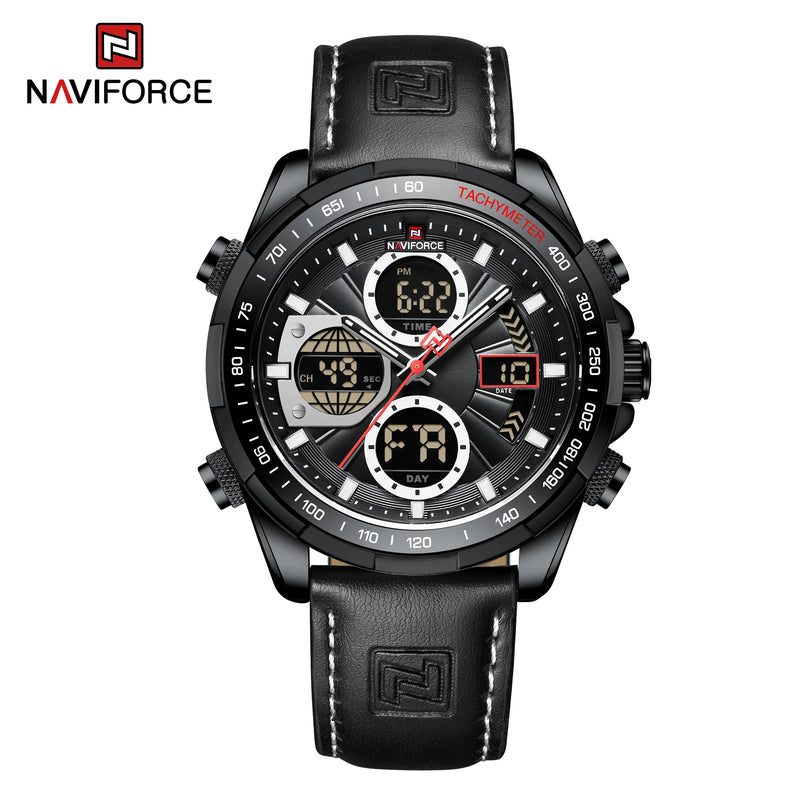 Relógios NAVIFORCE  Pulseira de Couro Verde À Prova D 'Água função Data do dia Display