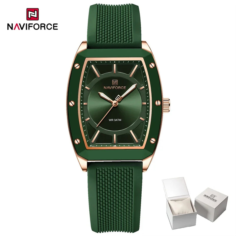 Naviforce relógio de quartzo  modelo de luxo digital feminino pulseira de silicone