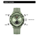 Relógio NAVIFORCE Led de Quartzo À Prova D 'Água pulseira de Silicone