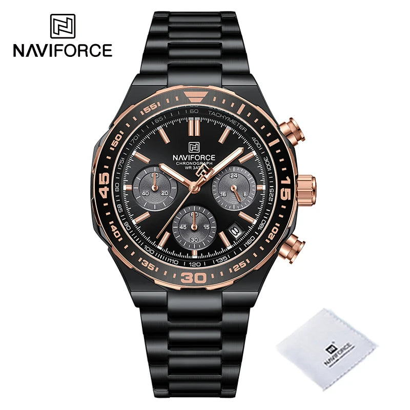 Relógio de Pulso À Prova D 'Água NAVIFORCE Multifunções Masculino  de Luxo