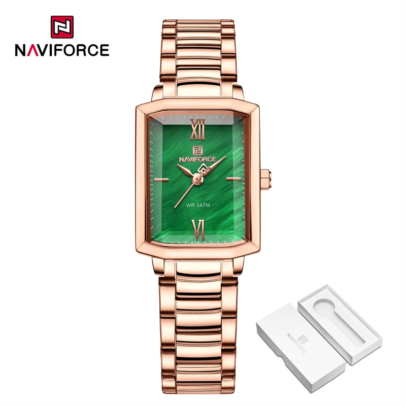 Naviforce relógio feminino luxo premium de quartzo