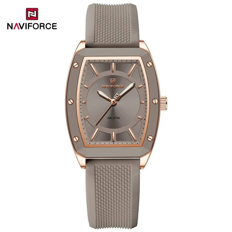 Naviforce relógio de quartzo  modelo de luxo digital feminino pulseira de silicone