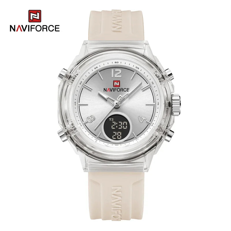 Relógio NAVIFORCE Led de Quartzo À Prova D 'Água pulseira de Silicone