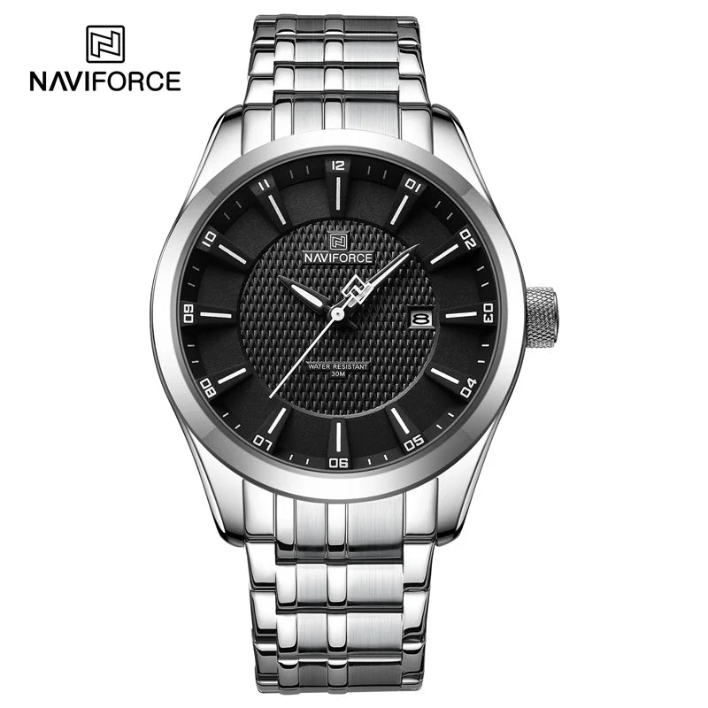 Relógio Naviforce premium pulseira de aço inoxidável