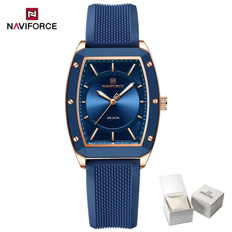 Naviforce relógio de quartzo  modelo de luxo digital feminino pulseira de silicone