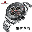 Relógio Naviforce analógico digital  pulseira de aço inoxidável
