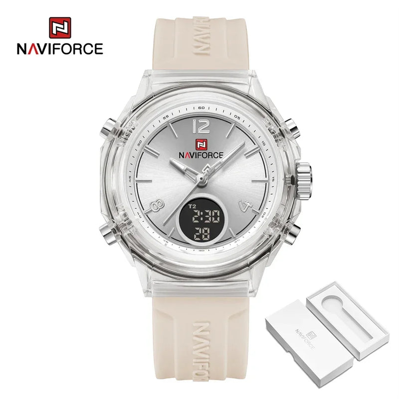 Relógio NAVIFORCE Led de Quartzo À Prova D 'Água pulseira de Silicone