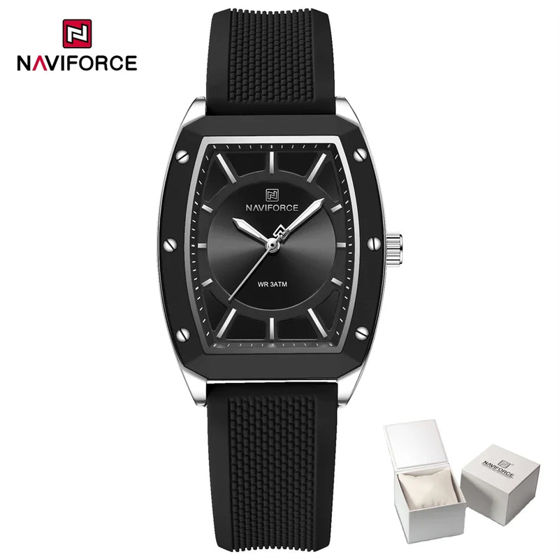 Naviforce relógio de quartzo  modelo de luxo digital feminino pulseira de silicone
