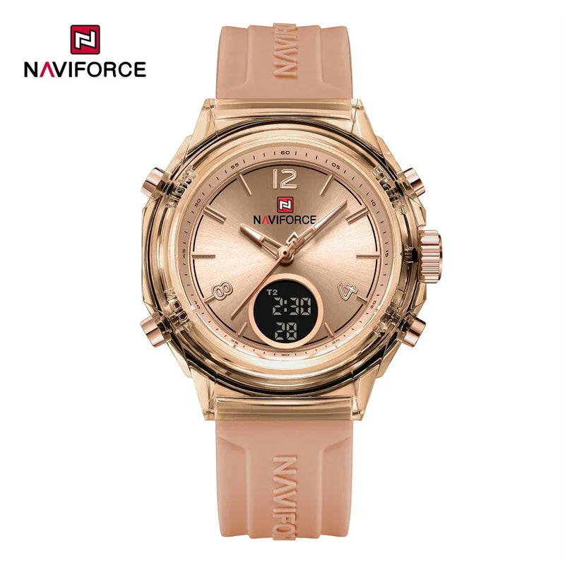 Relógio NAVIFORCE Led de Quartzo À Prova D 'Água pulseira de Silicone