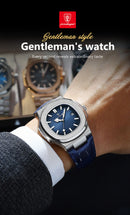 Relógio POEDAGAR Masculino Quadrado de Luxo pulseira de couro