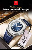 Relógio POEDAGAR Masculino Quadrado de Luxo pulseira de couro