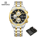 Relógio Naviforce modelo superior luxo pulseira de aço inoxidável e quartzo
