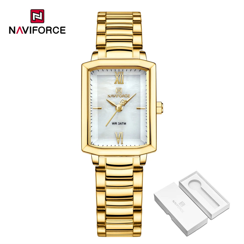 Naviforce relógio feminino luxo premium de quartzo