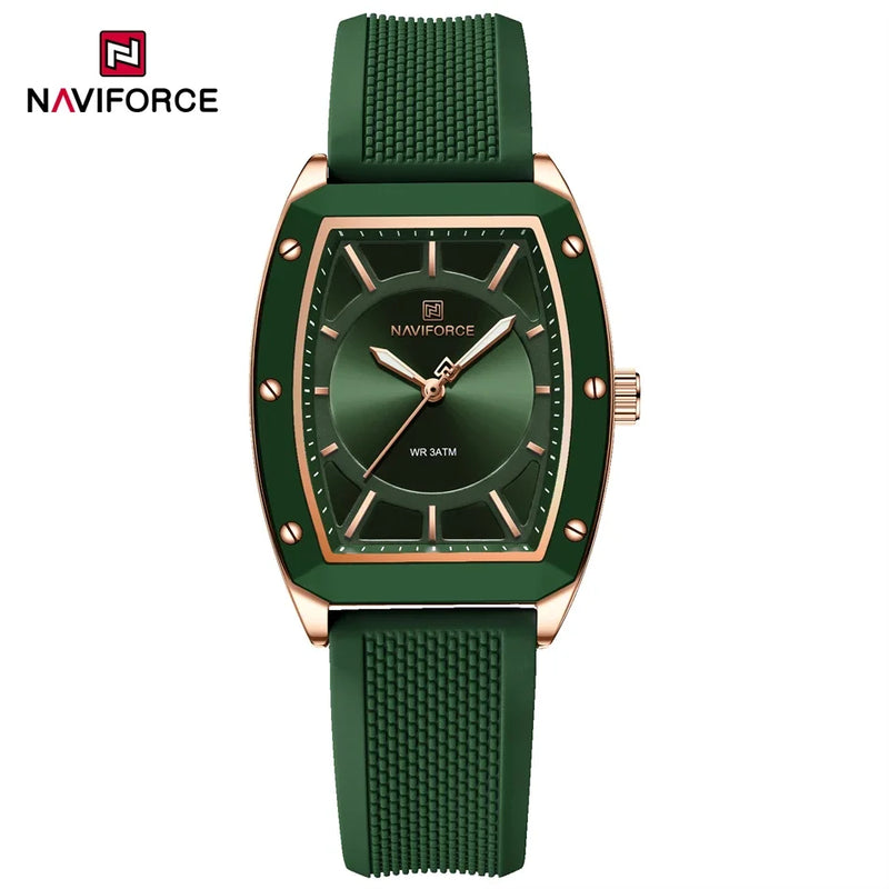 Naviforce relógio de quartzo  modelo de luxo digital feminino pulseira de silicone