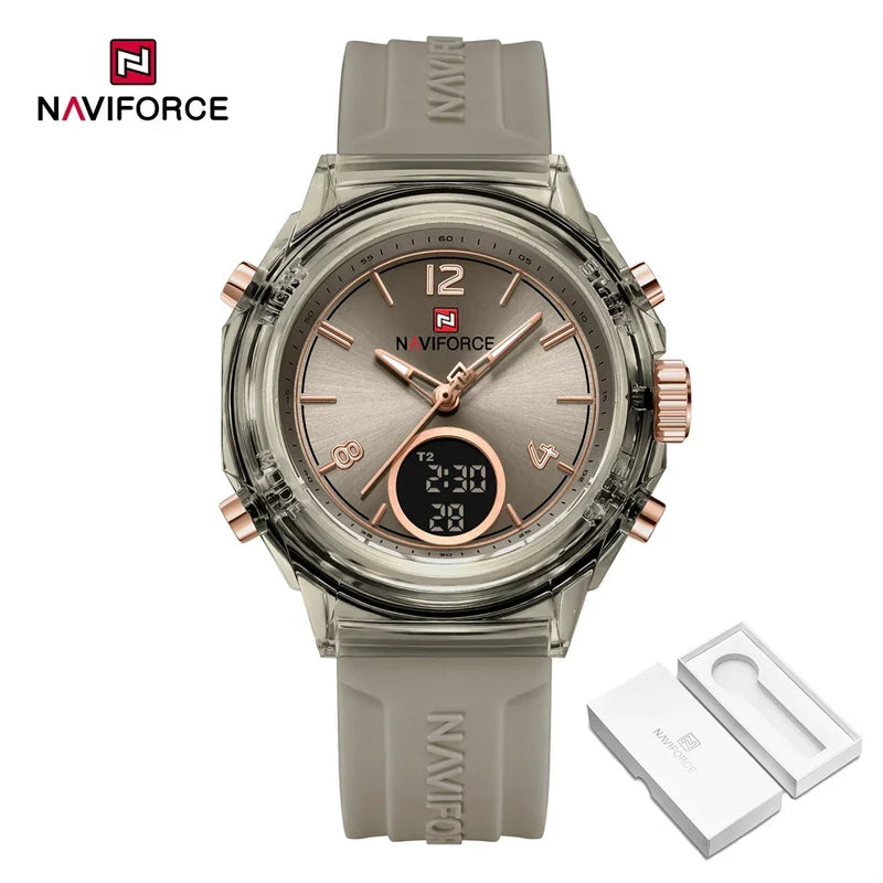 Relógio NAVIFORCE Led de Quartzo À Prova D 'Água pulseira de Silicone