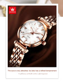 OLEVS Relógio Feminino Marca de Luxo, Elegante em Ouro Rosa