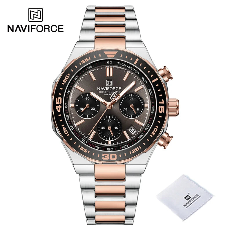 Relógio de Pulso À Prova D 'Água NAVIFORCE Multifunções Masculino  de Luxo
